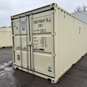 20ft New Shipping Container - Wind & Watertight - Beige - Unit TGSU245547-9