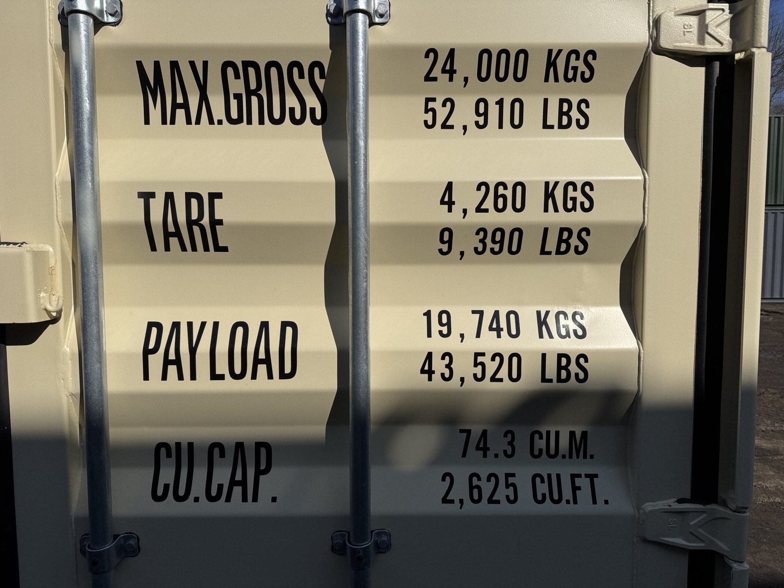 40ft New High Cube Shipping Container - Wind & Watertight - Beige - Unit YLEU252005-1 - Image 4