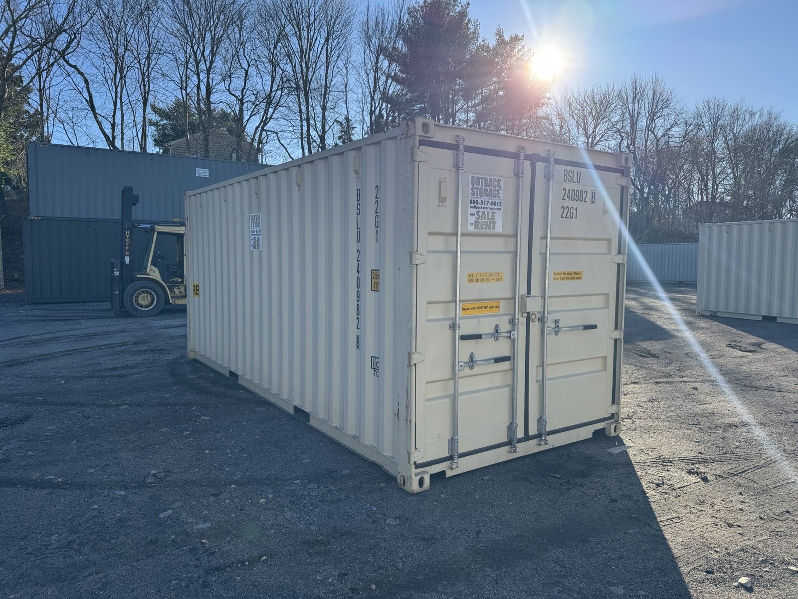 20ft New Shipping Container - Wind & Watertight - Beige - Unit BSLU240982-8 - Image 10