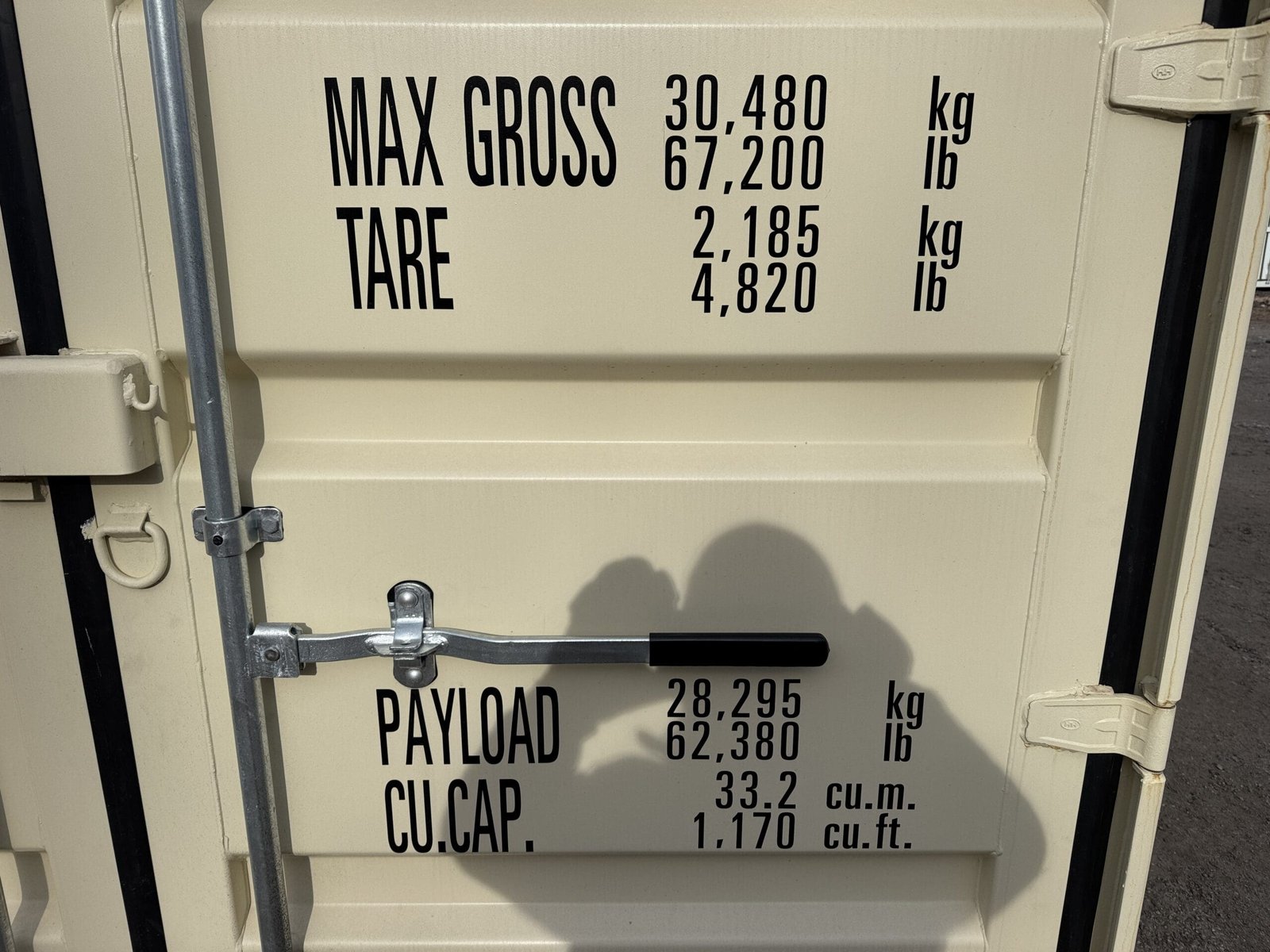 20ft New Shipping Container - Wind & Watertight - Beige - Unit BSLU806280-2 - Image 4