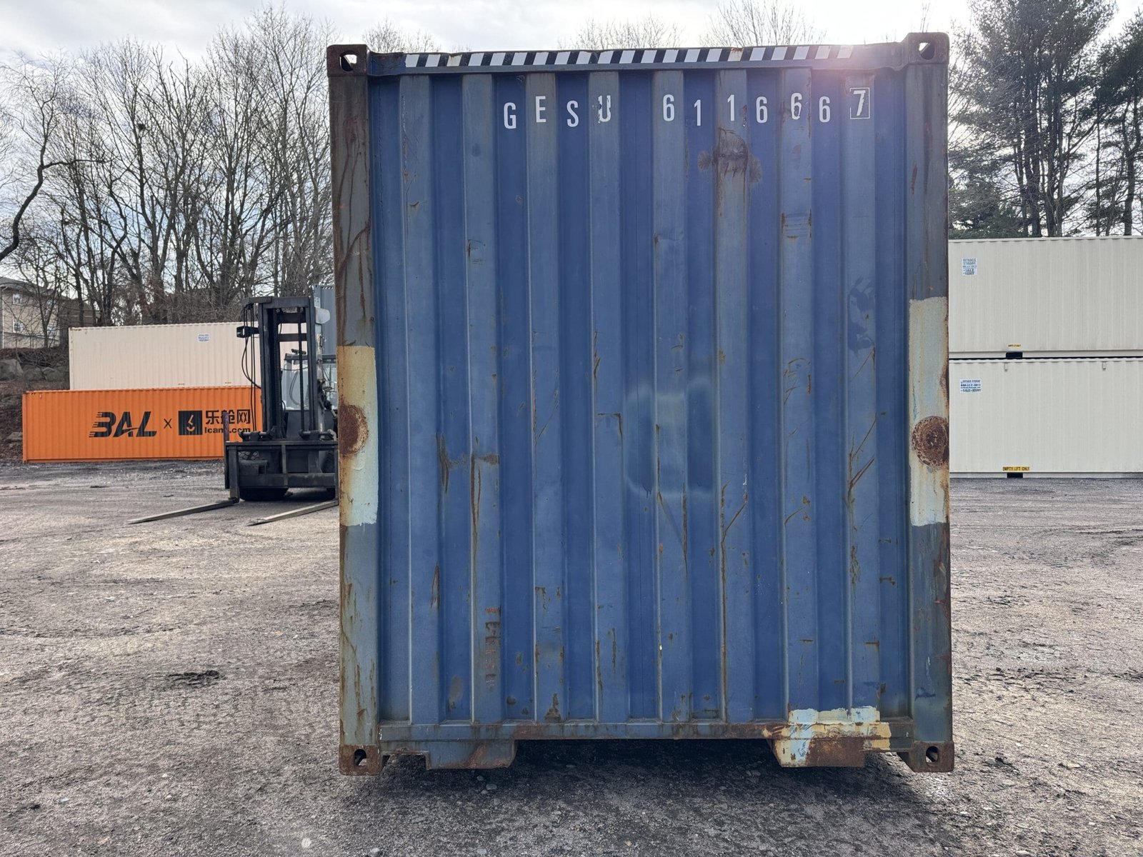 40ft Used High Cube Shipping Container - Wind & Watertight - Blue - Unit GESU611666-7 - Image 9