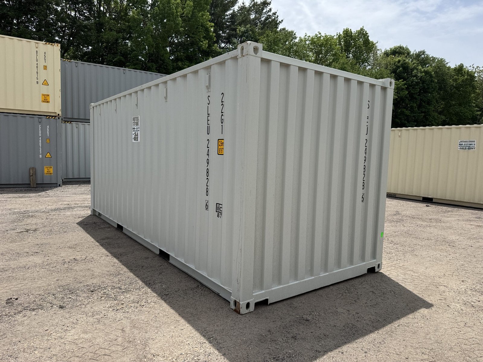 20ft New Shipping Container - Wind & Watertight - Gray - Unit SLEU249828-6 - Image 10