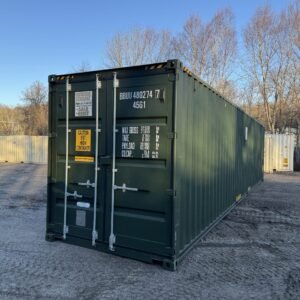 40ft New High Cube Shipping Container  -  Wind & Watertight  -  Green  -  Unit BBUU480274-7