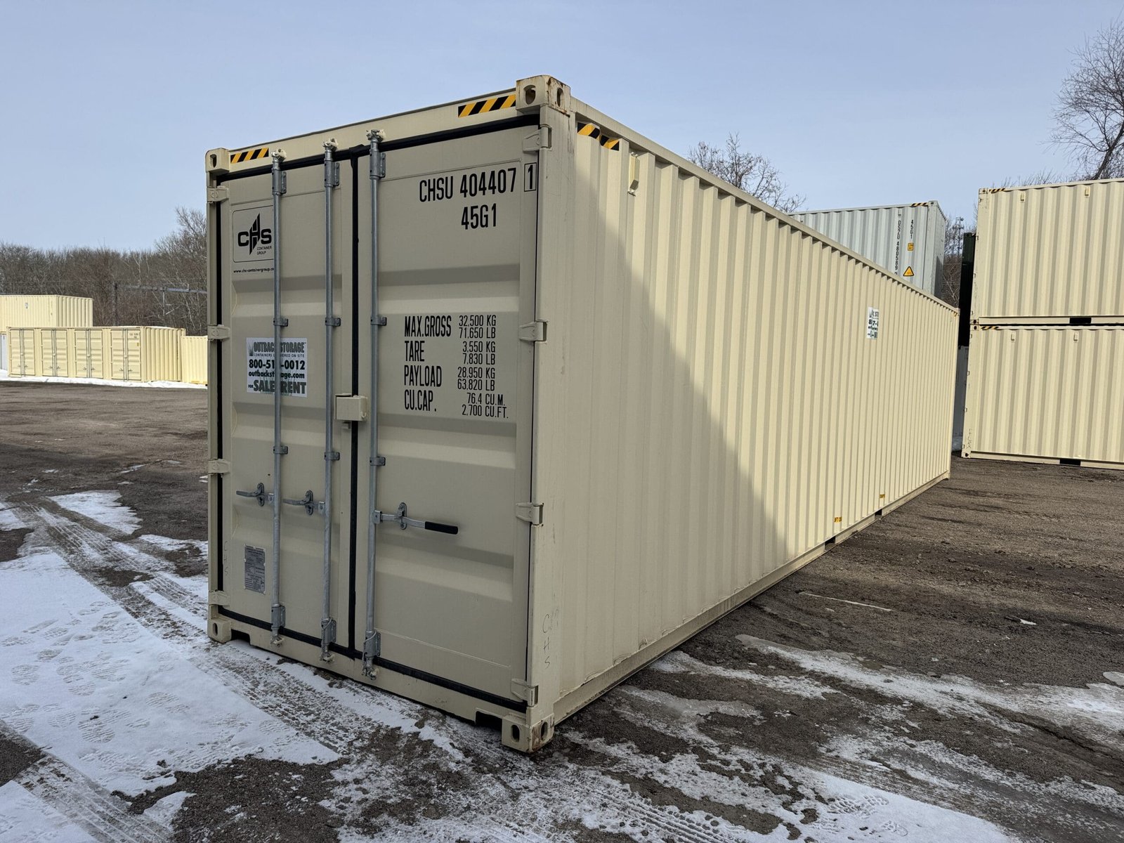 40ft New High Cube Shipping Container - Wind & Watertight - Beige - Unit CHSU404-407-1 - Image 8