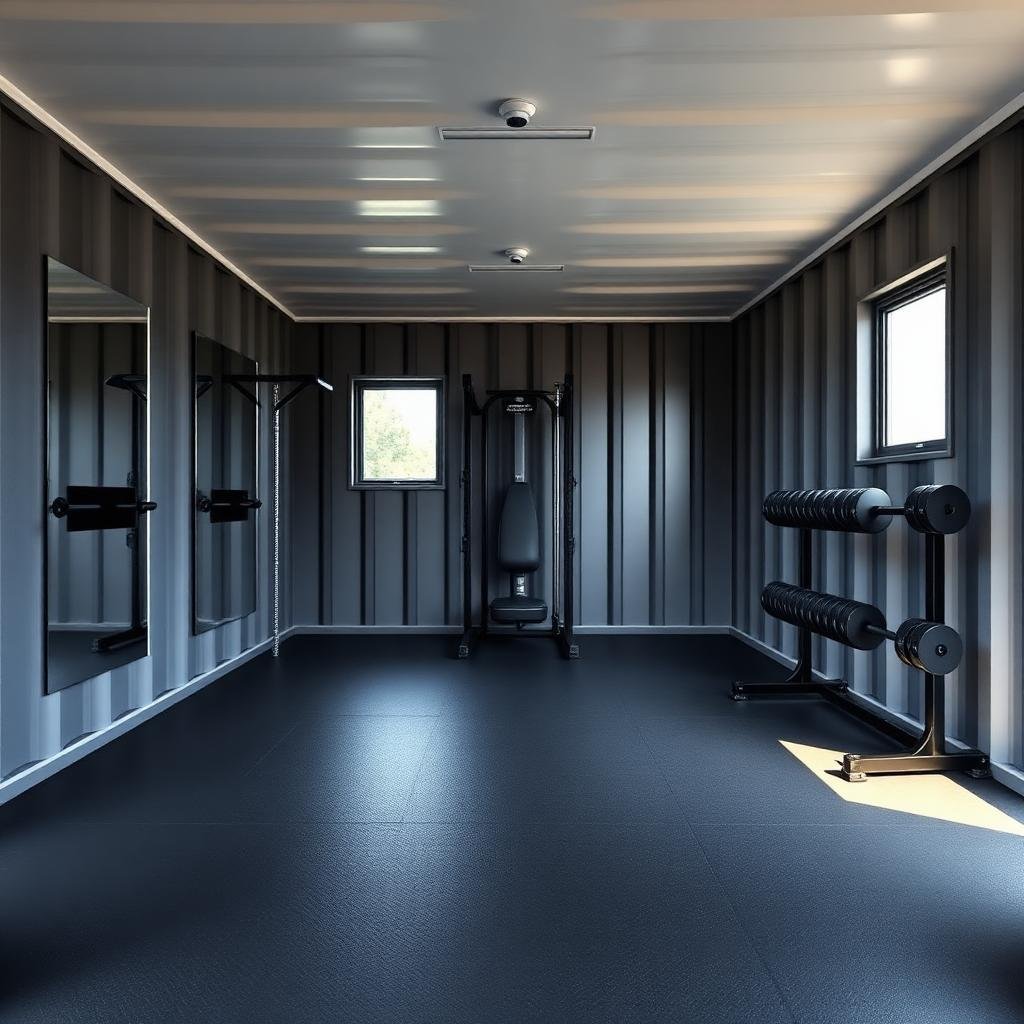 40x16ft - CUSTOM - Shipping Container Conversion - GYM - Portable Space - No 1004 - Image 5
