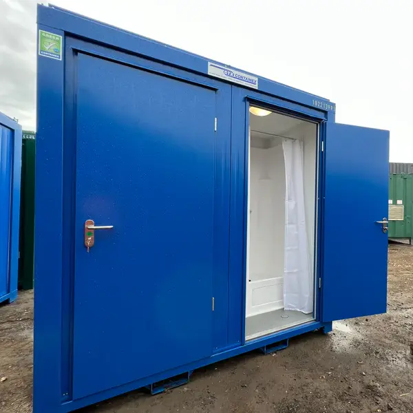 NEW 1 Toilet & 1 Shower Block | 8×5 Ft | Portable Containex Unit | Blue