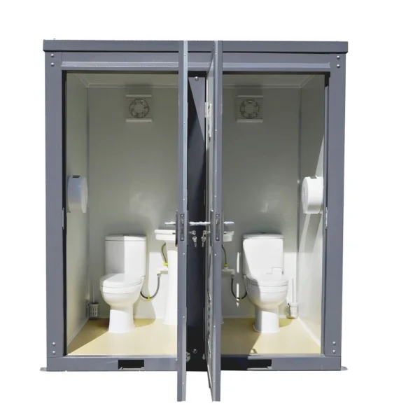 2 Stall w/2 Sinks Toilets Bathroom Bastone Dual Portable Restroom Mobile Toilet
