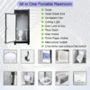 Unisex Mobile Person Portable Toilet Cabin Outdoor Single Restroom w/ Sink &Vent