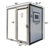 86"x64.6"x93" Portable Toilet w/ Shower Curtain Restroom Bathroom Mobile Toilet