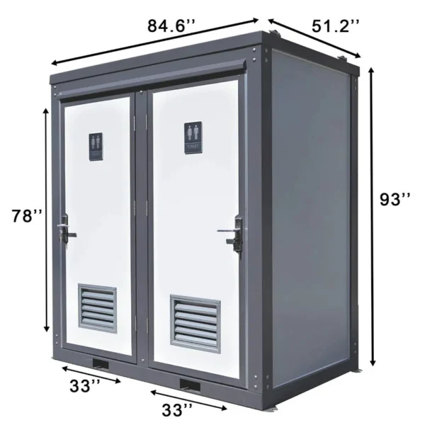 Single Stall Portable Restroom Outdoor Mobile Toilet Sink Bathroom & Accessories
