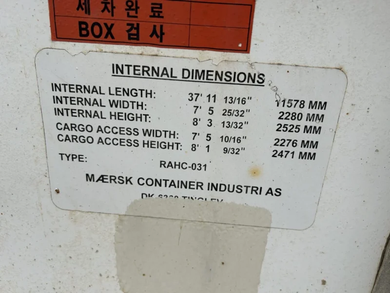 Maersk RAHC-031 Used 40ft Cold Storage Reefer Container - Model CCR18060 - Image 3