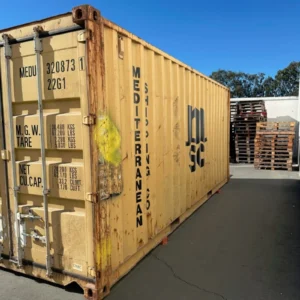 Used 20ft Conex Shipping / Storage Container - Yellow/Gold