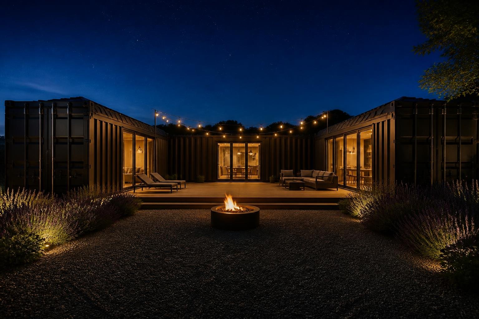 Trinity 100ft U-Shape Modular Container Home - 2 Bedroom, 2 Bathroom, Central Deck (Two 40ft + One 20ft) - Image 10