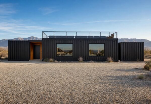 ultimate-villa2Fv22F02-front-north.jpg The Ultimate Container Home - 10 Module Luxury Courtyard Wellness Villa with Plunge Pool, 3 Bedrooms, Office, Art Studio & Recovery Room