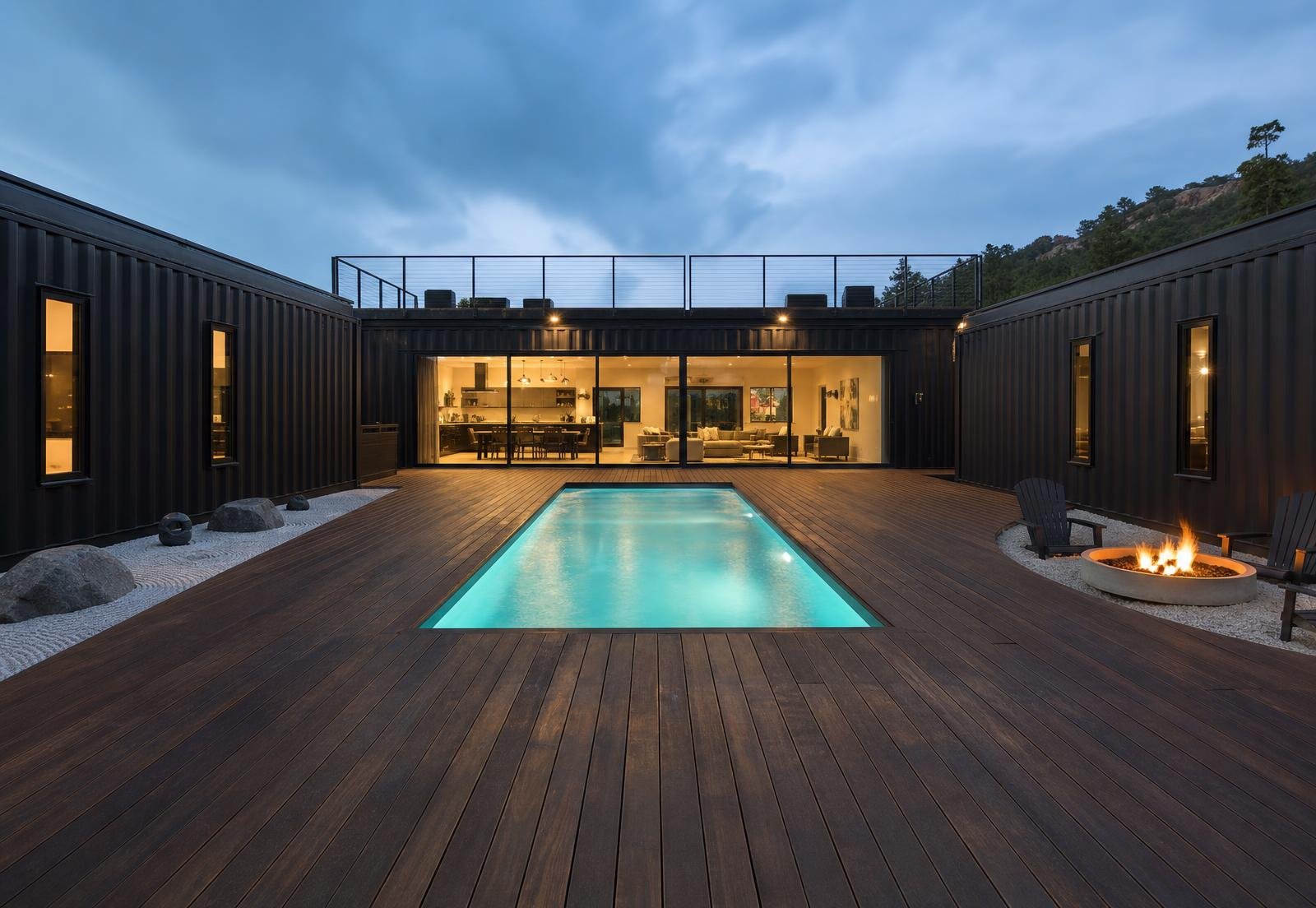 The Ultimate Container Home - 10 Module Luxury Courtyard Wellness Villa with Plunge Pool, 3 Bedrooms, Office, Art Studio & Recovery Room - Image 4