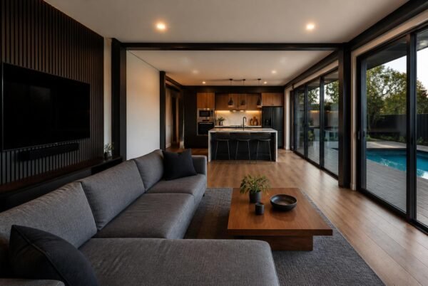 ultimate-villa2Fw10-03-living-kitchen.jpg The Ultimate Container Home - 10 Module Luxury Courtyard Wellness Villa with Plunge Pool, 3 Bedrooms, Office, Art Studio & Recovery Room